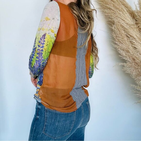 Anthropologie Dream Daily Sheer Back Floral Button Cardi Medium 2964 - Picture 2 of 8